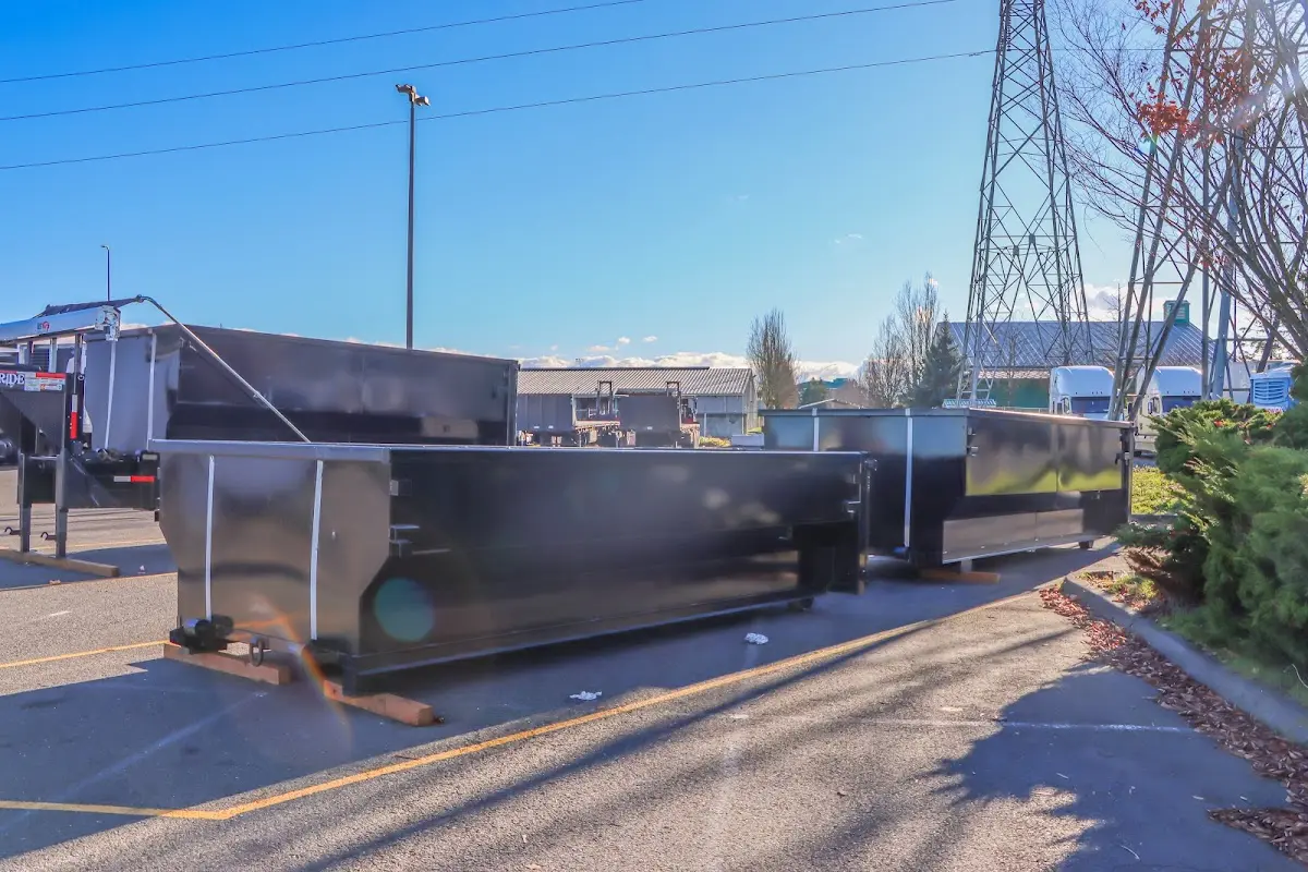 Roll-off dumpster ready for waste disposal at job site for Estate Cleanout Dumpster Rental in Brambleton